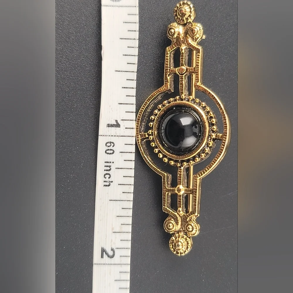 Vintage Unique Victorian Black Onyx 
